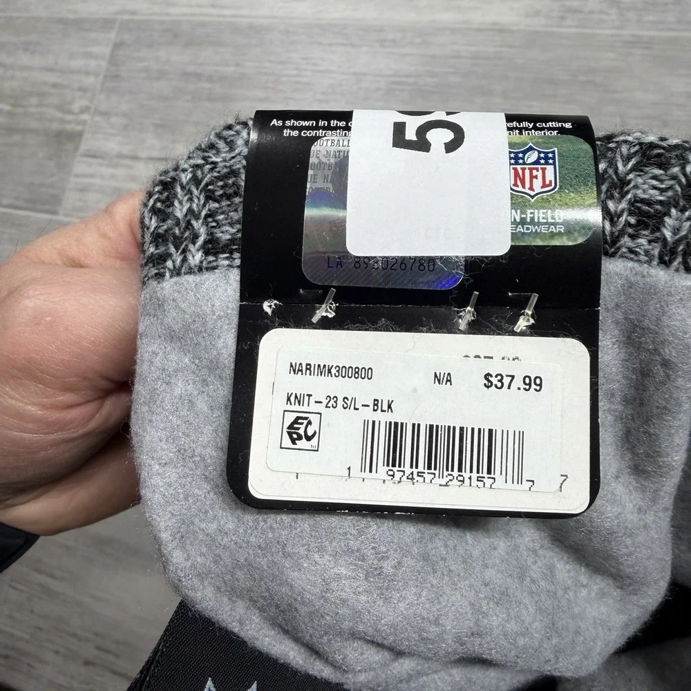 Arizona Cardinals NFL New Era Official On Field‎ Knit Beanie Pom Gray/Black OSFM